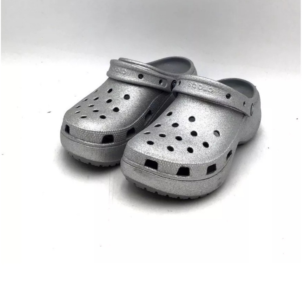 New Croc pewter glitter size 8 women’s